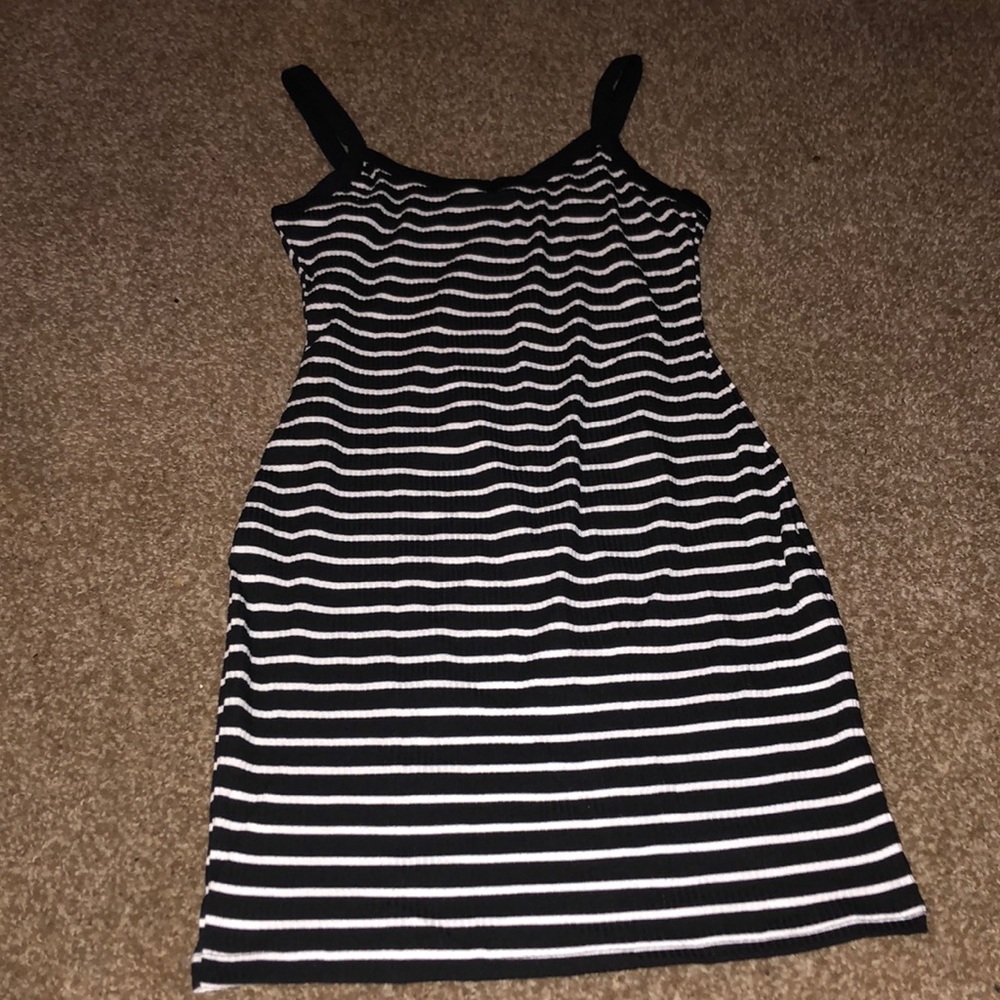 Black and White Striped Dress